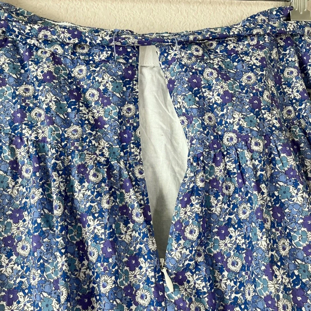 J CREW Liberty Fabric Floral Midi Skirt 8 Ditsy Cotton Cottage Coquette Blue - Picture 8 of 11